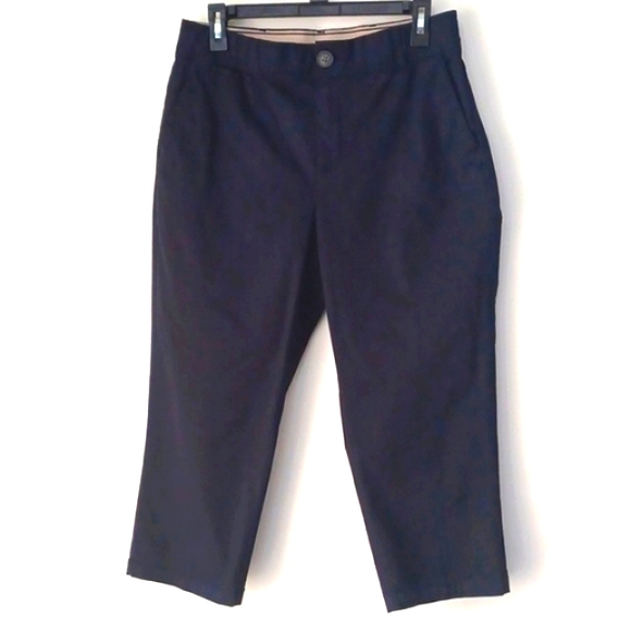 CHRISTOPHER BANKS blue capris pants. "Signature Comfort".  Size 4 - Picture 1 of 13